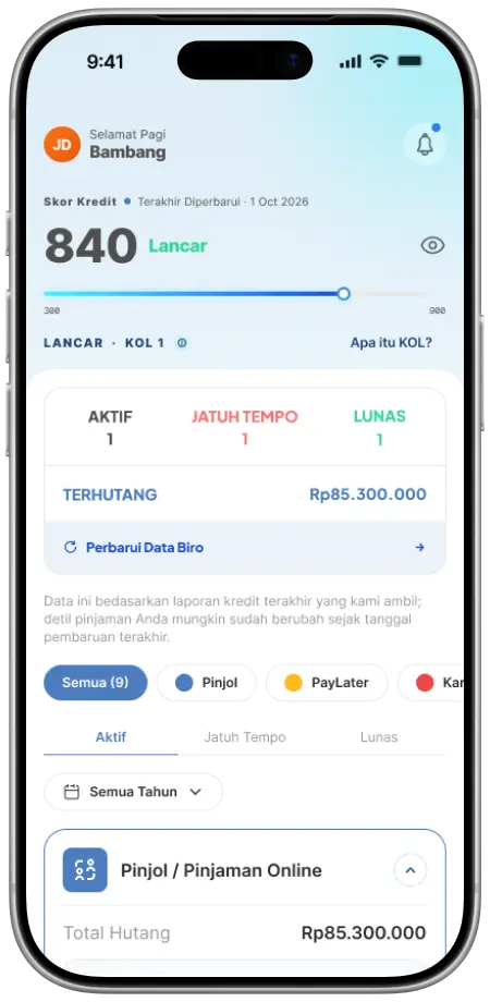 Tampilan aplikasi FLIN — tab 1